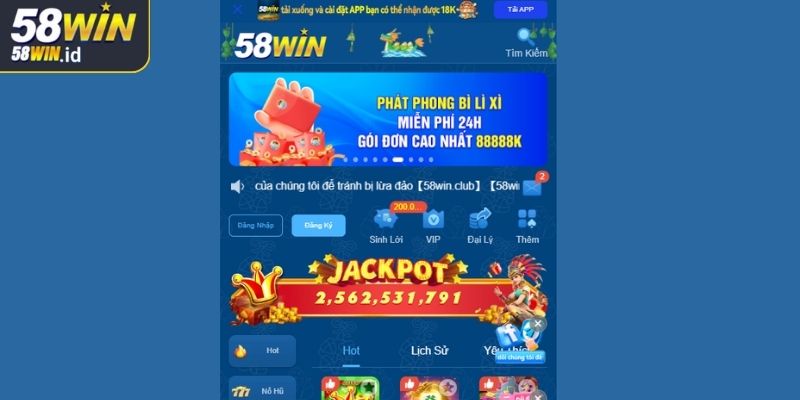 Truy cập trang web 58WIN